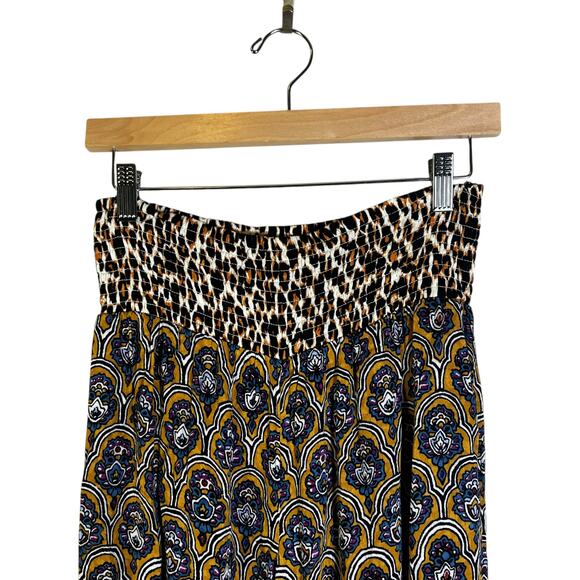 Anthropologie Pants Womens XXS Multicolor Smocked Waist Animal Print Hippie Boho - Picture 6 of 11